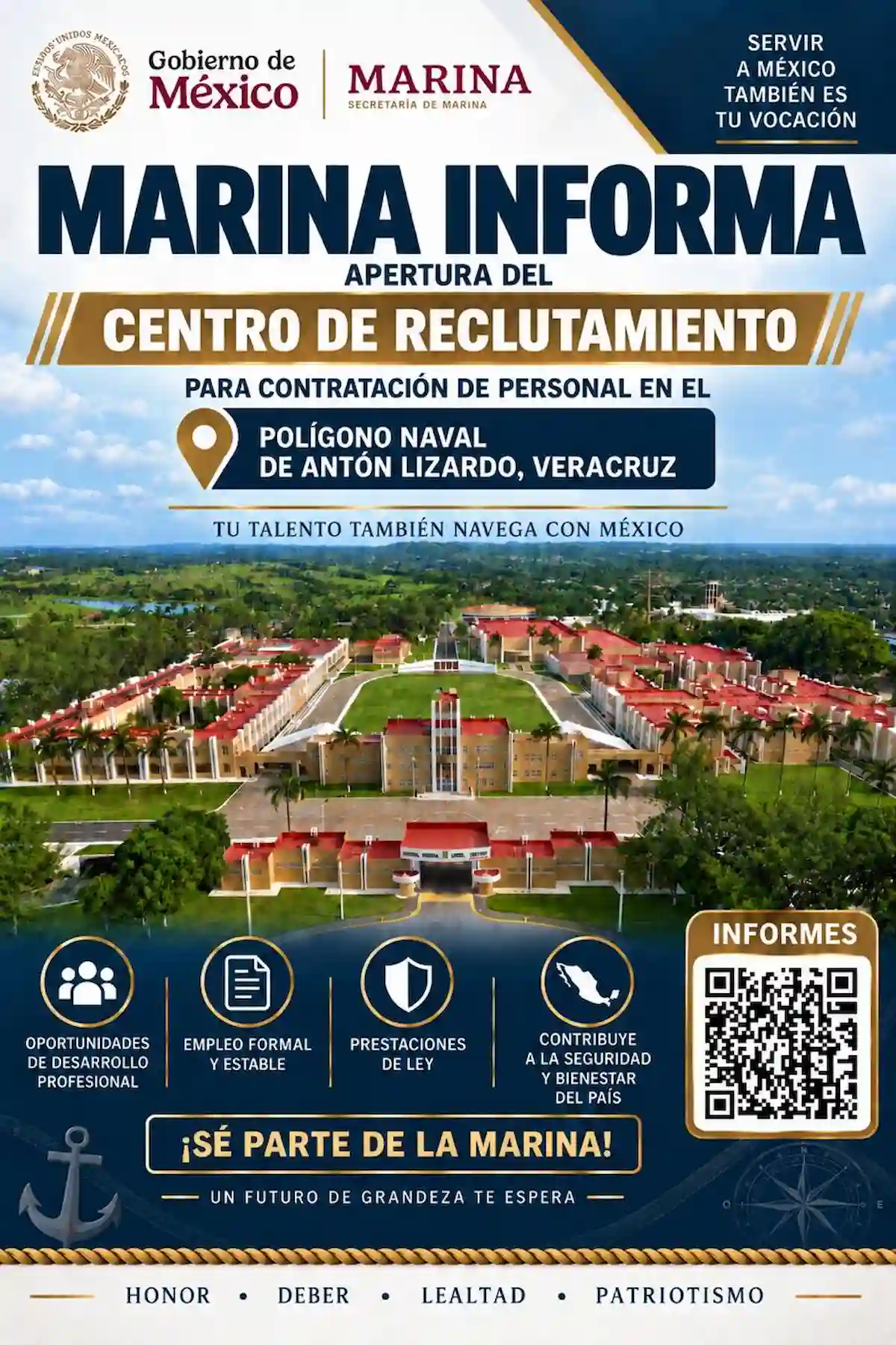 Marina Abre un Centro de Reclutamiento para Contratación de Personal en el Polígono Naval de Antón Lizardo, Veracruz